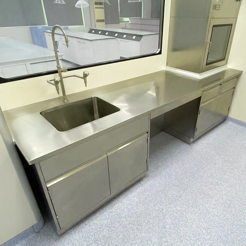 Laboratory stainless steel tables with Sink