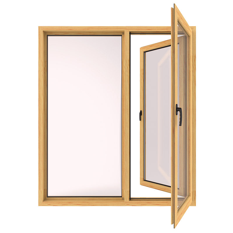 Wooden Color Thermal Break Anodized Aluminum Casement Windows