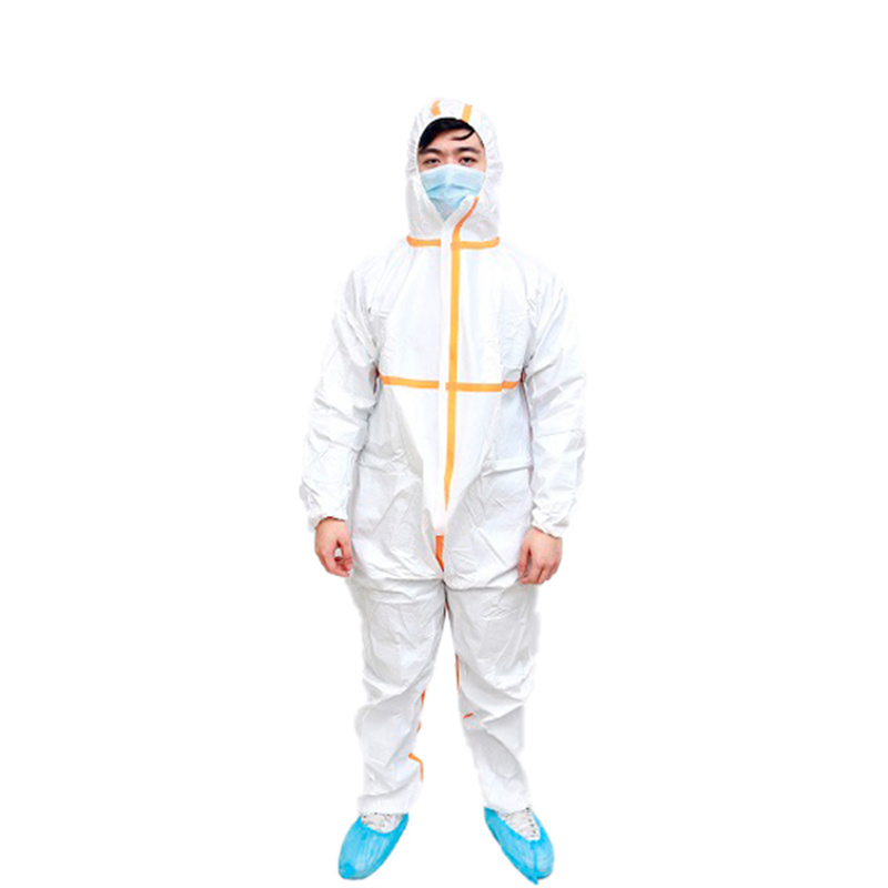 Microporous Coverall with Adhesive Tape