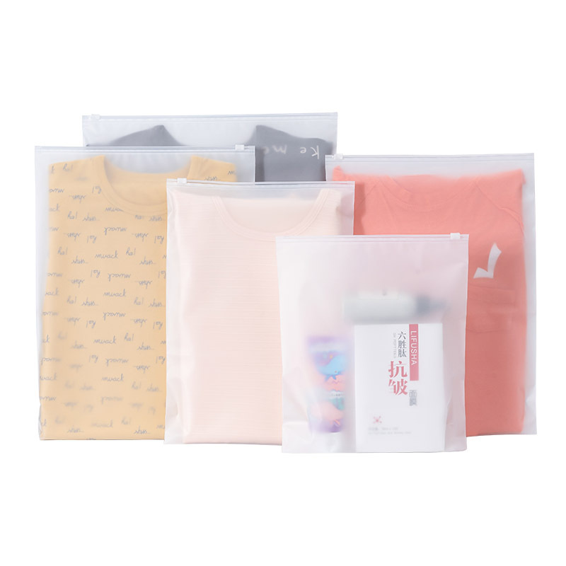 Frosted Plastic Zipper Packing Clothing Bag