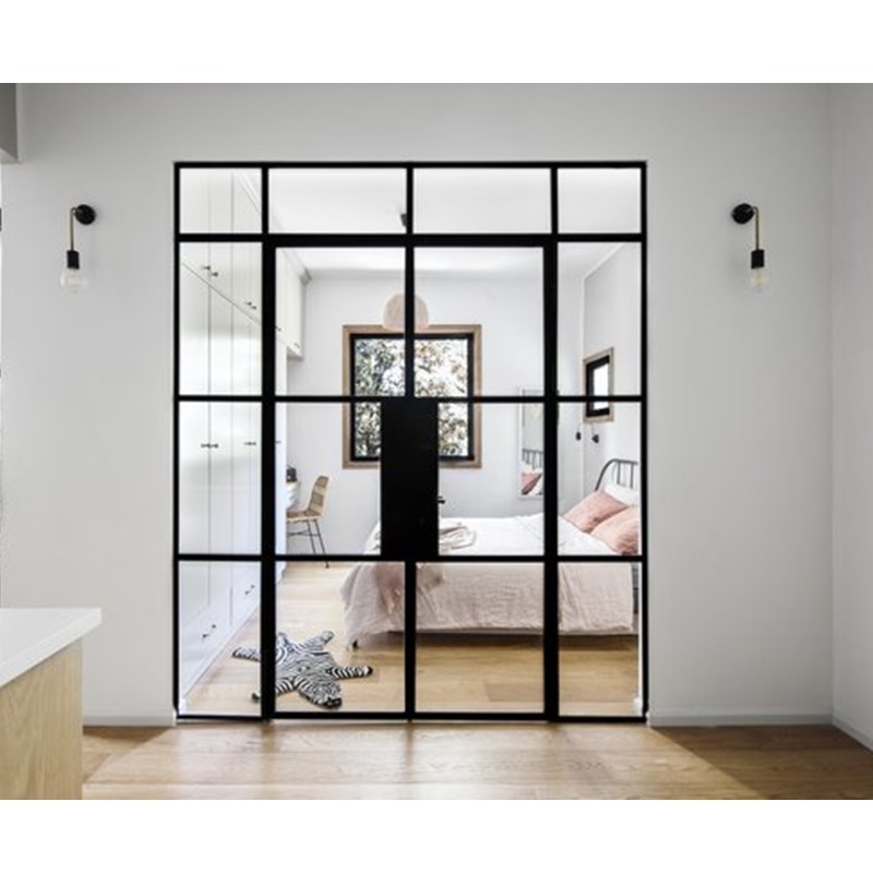 Wrought Iron Glass French Door With Grill Design