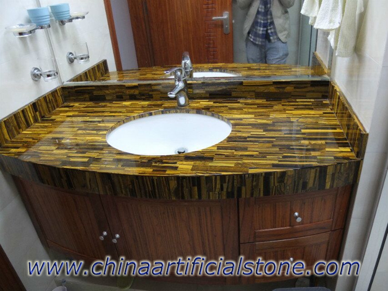 Tiger Eye Gold Bathroom Vanity Tops