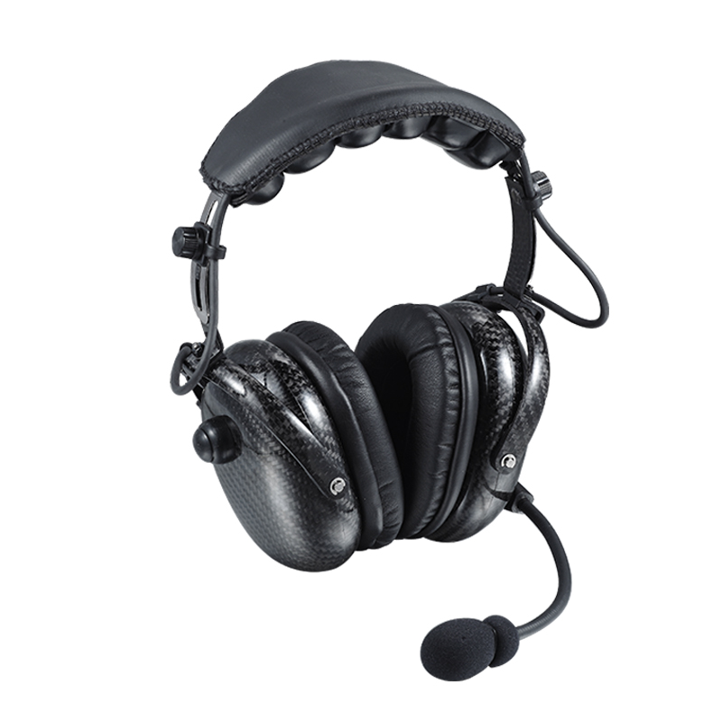 RAN-1000CF Carbon Fiber Dual Muff Heavy Duty Headset with PTT and Mic