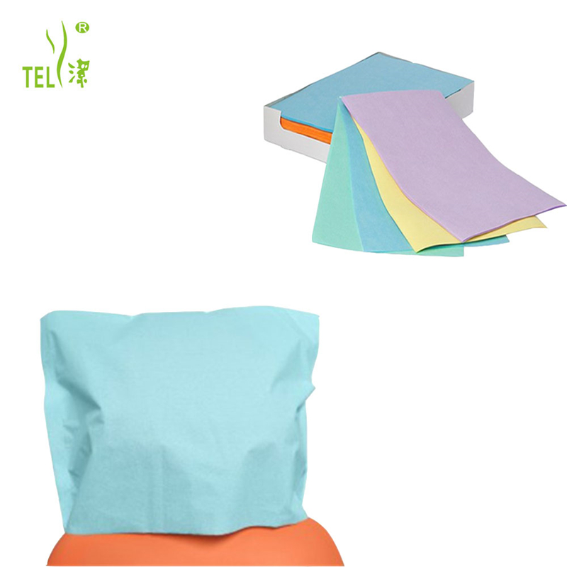 Disposable polycoated paper dental headrest cover