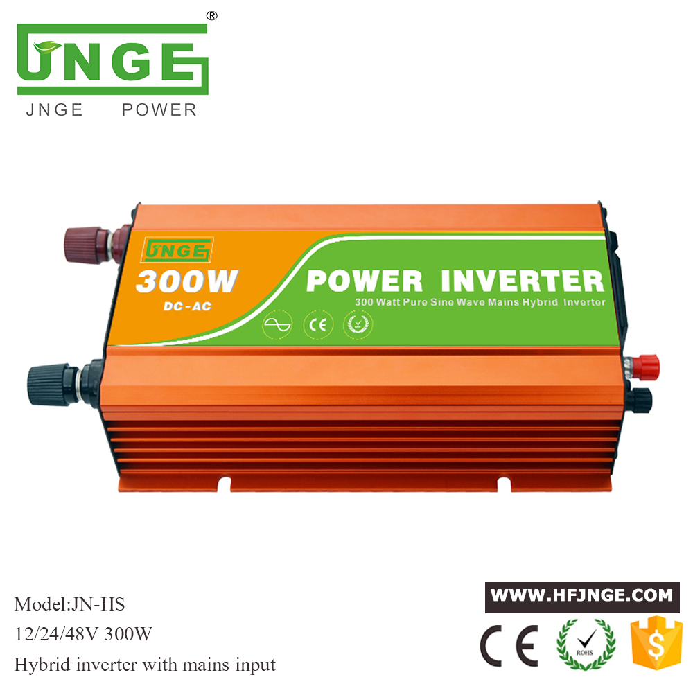 JN-HS 300W AC DC Pure Sine Wave power inverter hybrid with AC mains