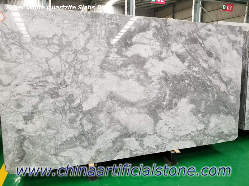 Super White Quartzite Light Grey Slabs Super White Quartzite Light Grey Slabs