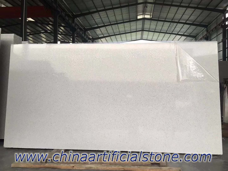 Pure White Concrete Terrazzo Slabs Kitchen Countertops