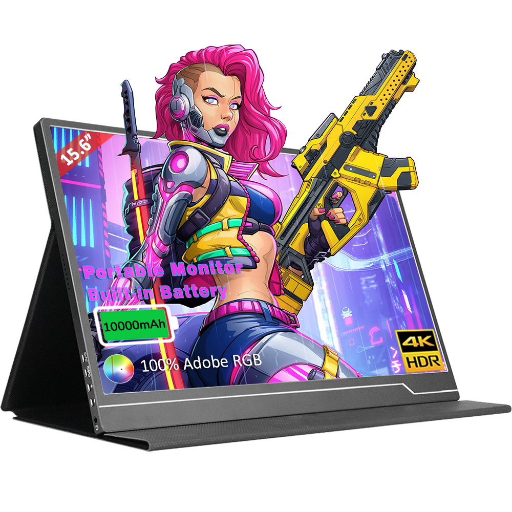 15.6 inch built in battery 4k portable gaming lcd monitor