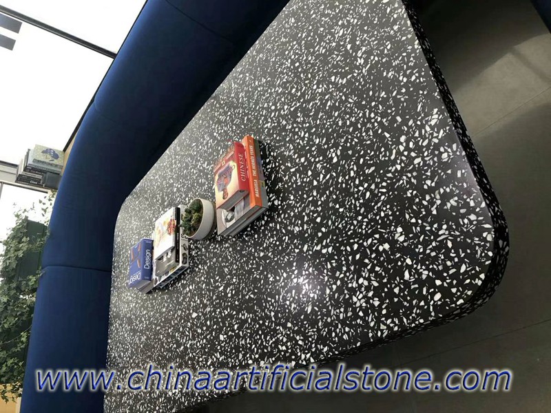 Black Cement Based Terrazzo Worktops Table Tops