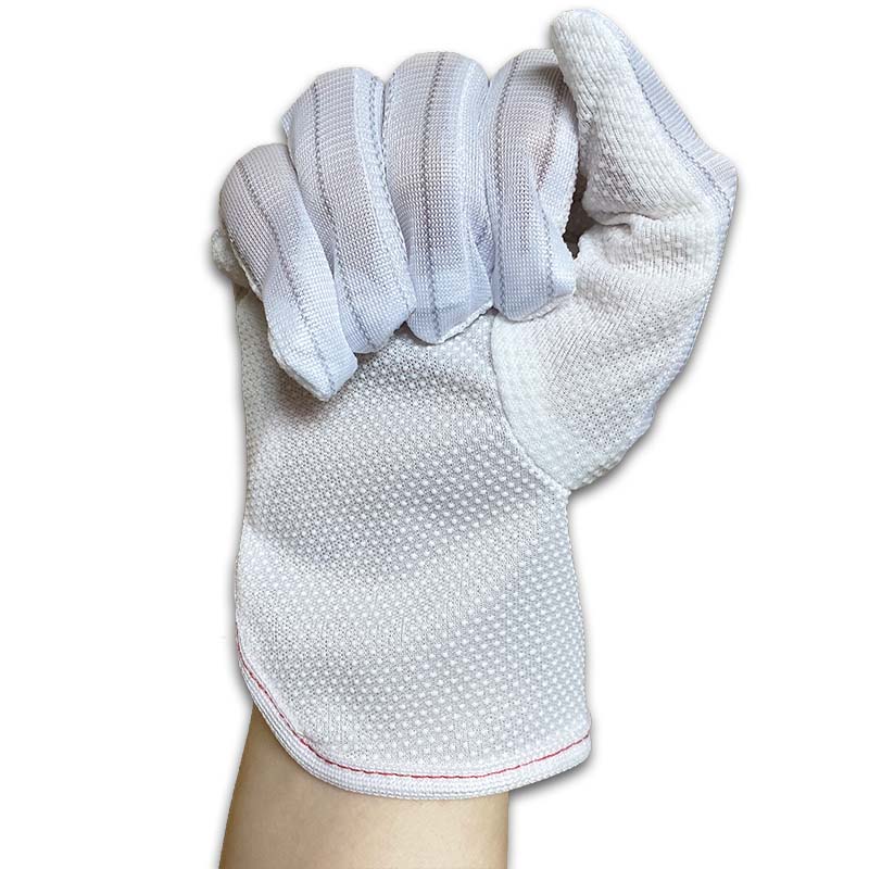 ESD Carbon Fiber Glove PVC Palm Dotted Gloves