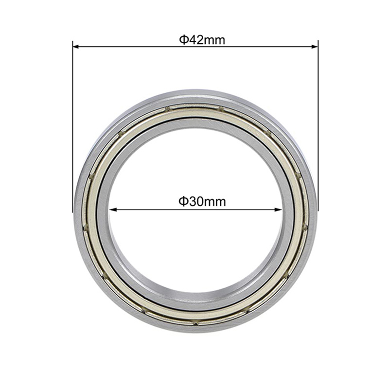 Steel Cage 6806ZZ Deep Groove Ball Bearings 30mm Inner Dia 42mm OD 7mm Bore Double Shielded