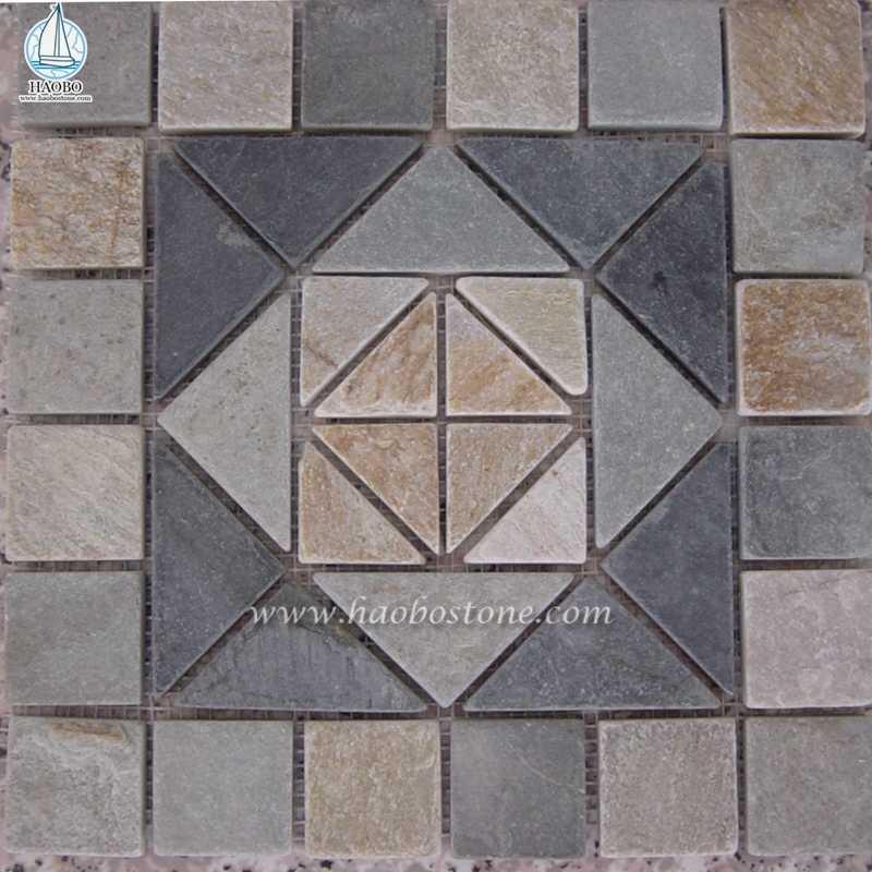 Natural Stone Square Pattern Stone Mosaic Wall Tile and Cladding