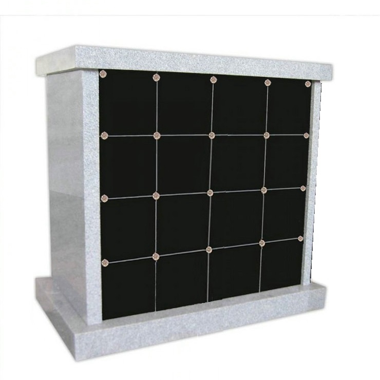 Grey Granite with Black Granite Square 12 Niches Funeral Columbarium