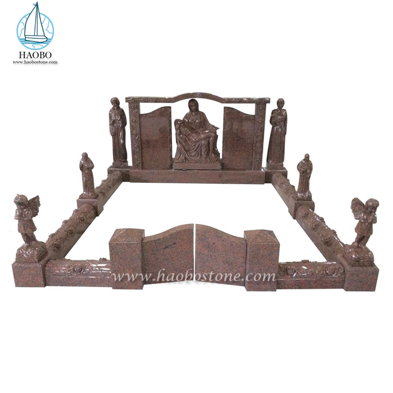 Irish style India Red Granite Virgin Peter Carving Monument