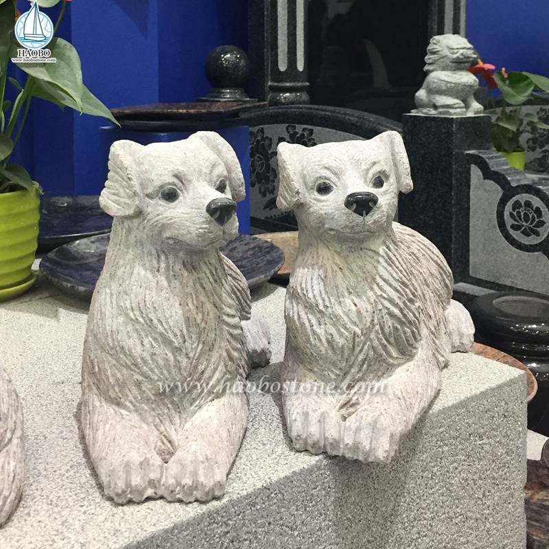 Granite Outdoor Garden Lovely Animal Puppy Carving