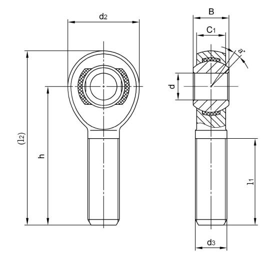 Plastic track rod end NXML12