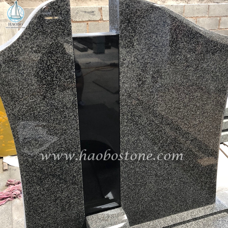 Little Blue Sapphire Dark Grey Granite Memorial Gravestone