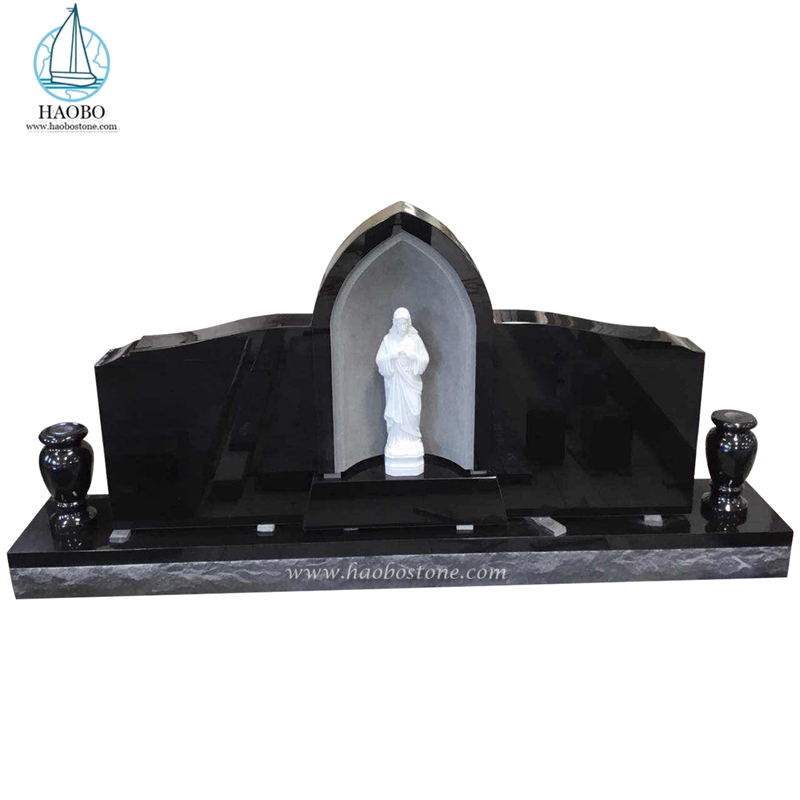 Canadian Style Virgin Carving Granite Double Monument