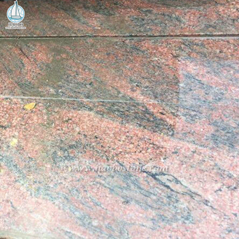 Red Granite Dalva Customized France Style Tombstone