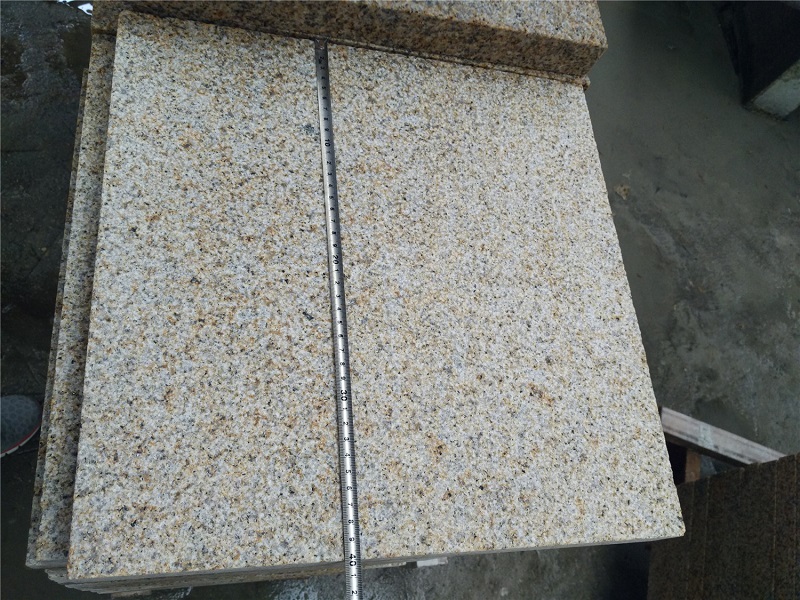 G682 yellow granite bush hammered tile