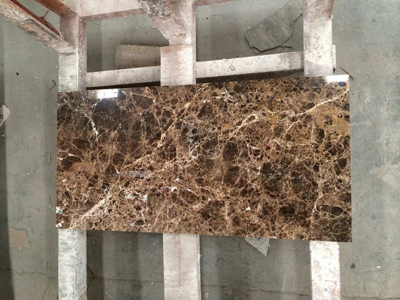 Dark brown emperador marble tiles
