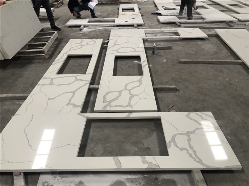 Statuario White Quartz Solid Surface Kitchen Countertop