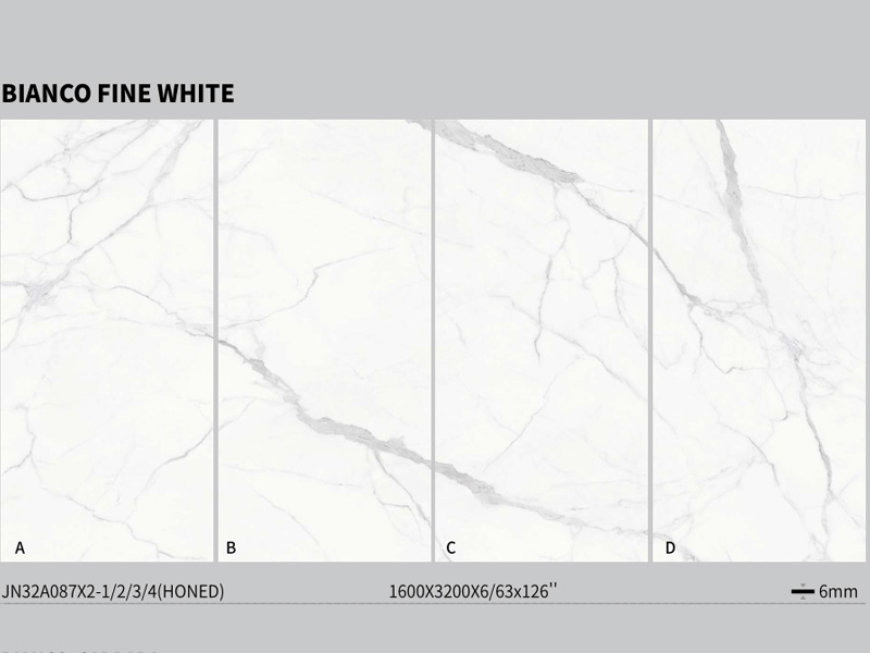 Bianco Fine White Engineered Sintered Stone Wall Tiles