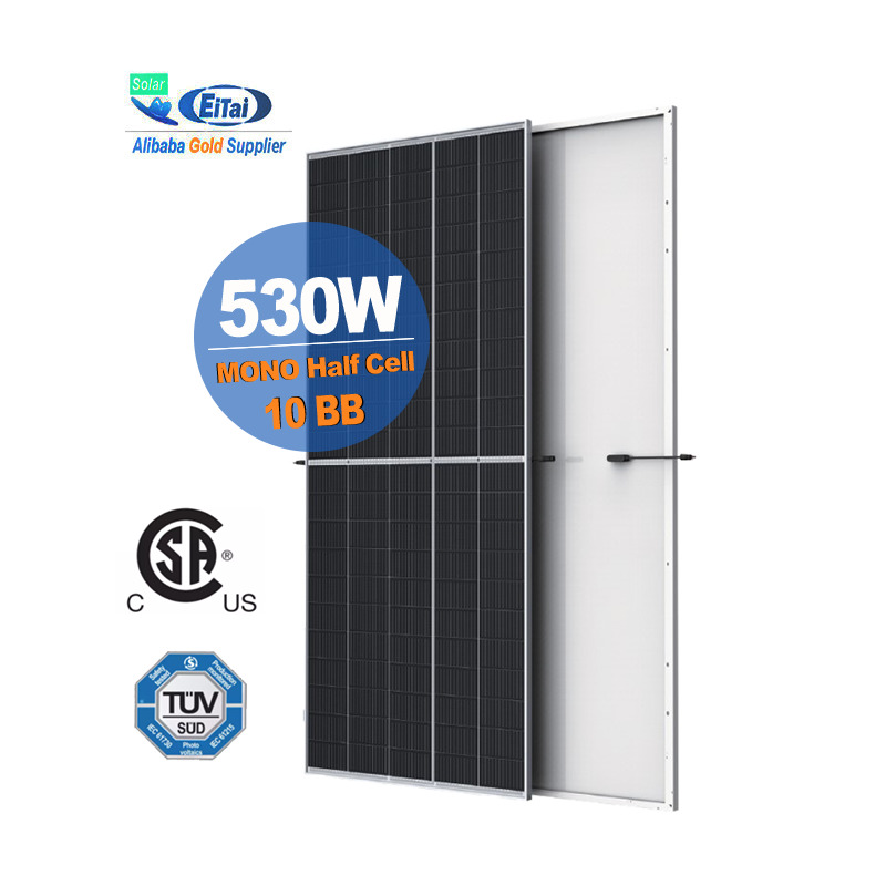 Eitai Solar Panel 10BB 530W Factory Wholesale Best Price Mono Half Cell Module For Home Pv System