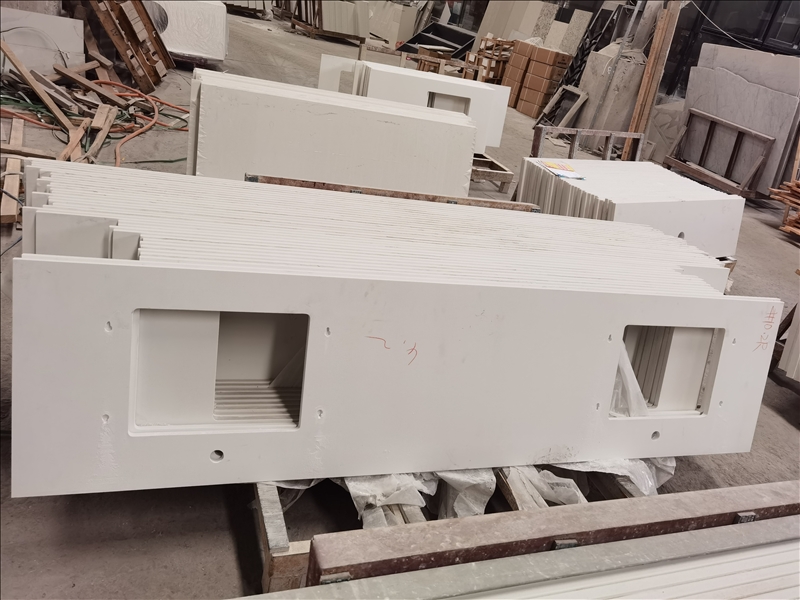 China Pure White Quartz Stone Kitchen Countertops