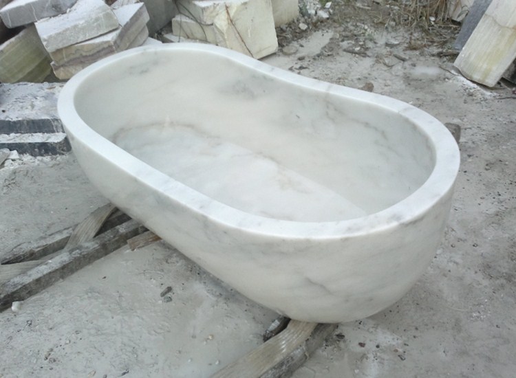 Natural stone white bathtub stone bathtub for bathroom