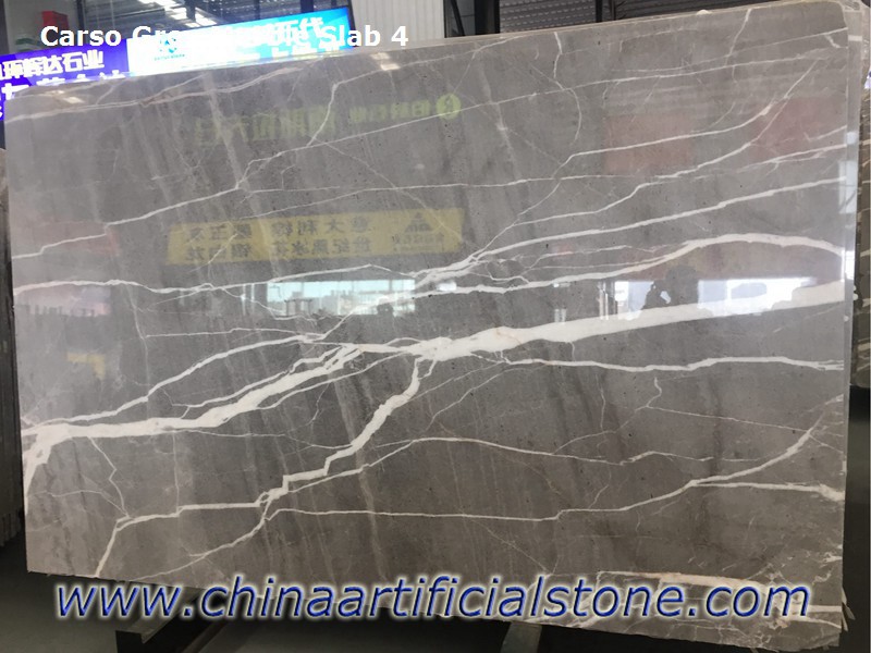 China Carso Grey Marble Slabs with Big White Veins