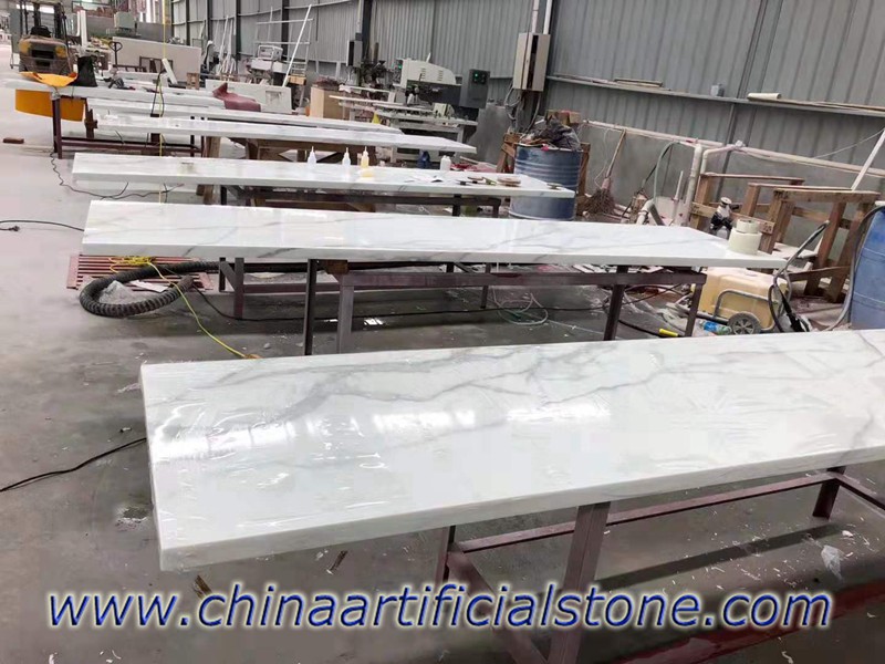 Prefab Calacatta Look Nanoglass Countertops