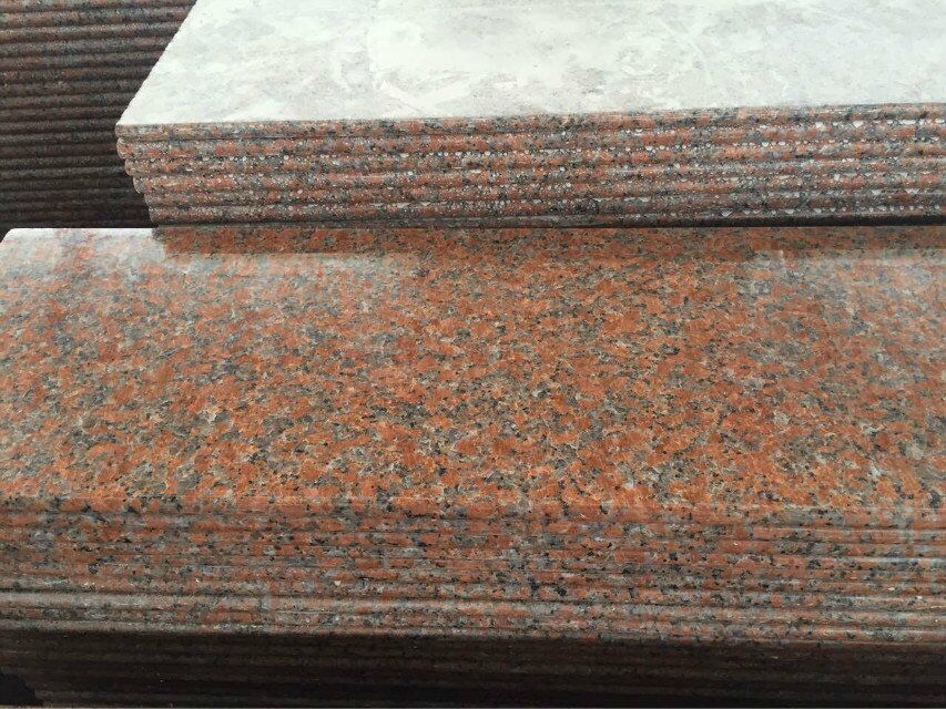 G562 maple red granite polished stair