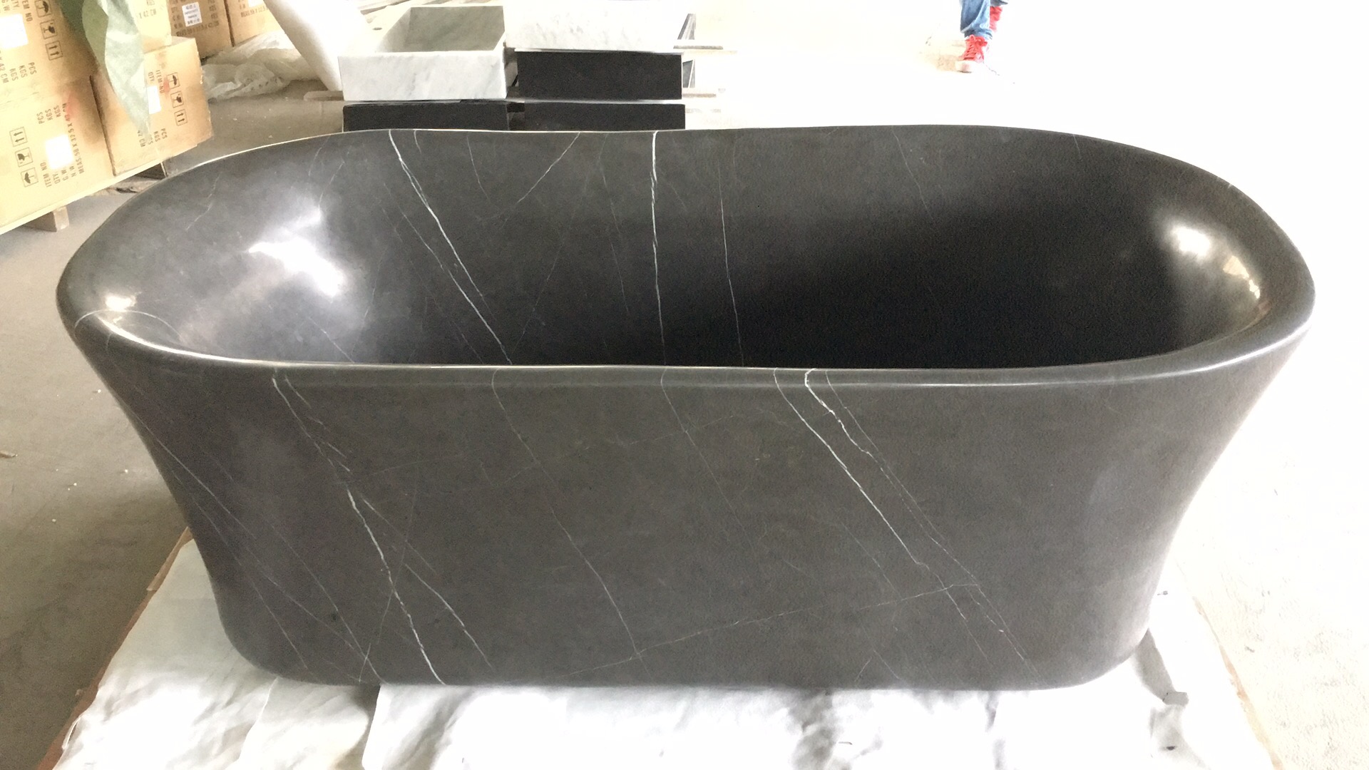 Natural Grey Marble Bathroom Bathtub