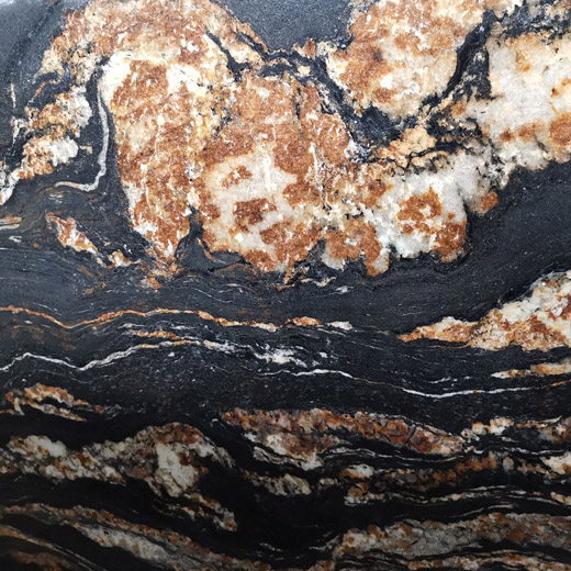 Dragon Black Granite Slab Golden Vein Natural Stone for Countertop Prefab