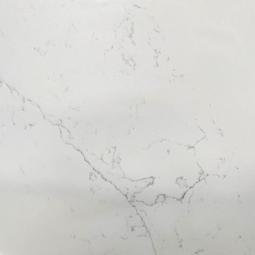White Quartz Slab With Long Marble Vein Natural Look Surface Quartz Slab