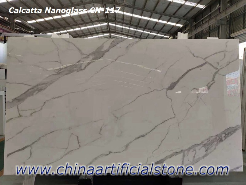 Artificial Nano Glass Marble Calacatta Gold Slabs