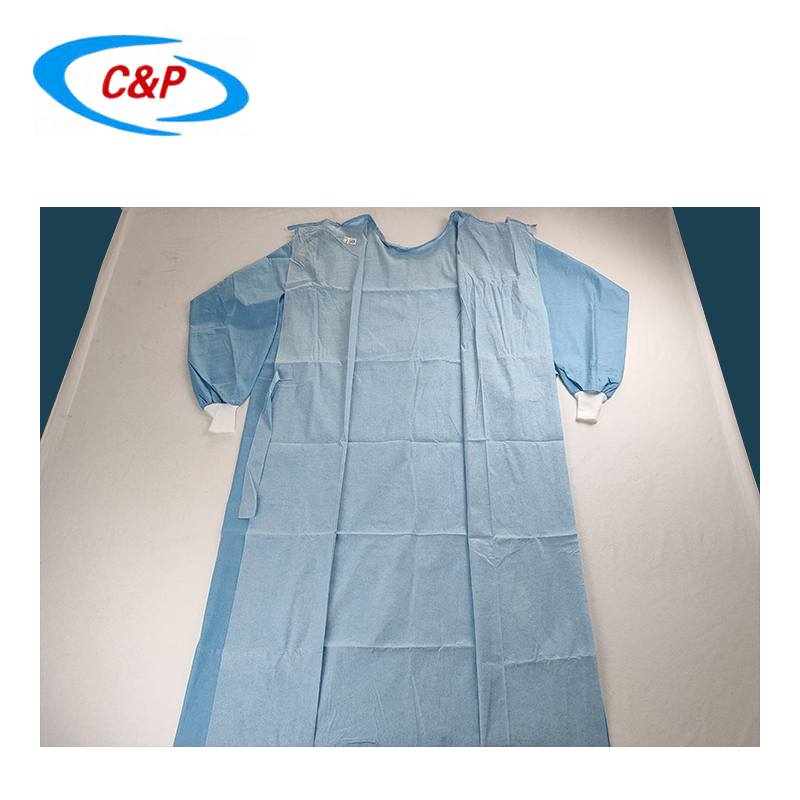 Disposable Three Resistance Wood Pulp Surgical Gown With Knitted Cuff