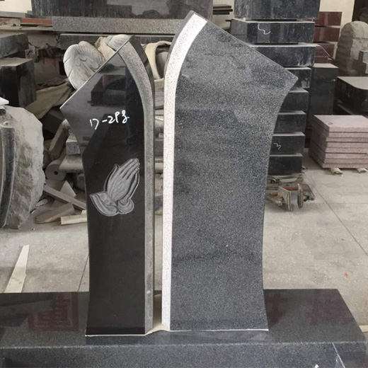 Black Granite Headstones Double Headstones for Graves Gravestone Inscription