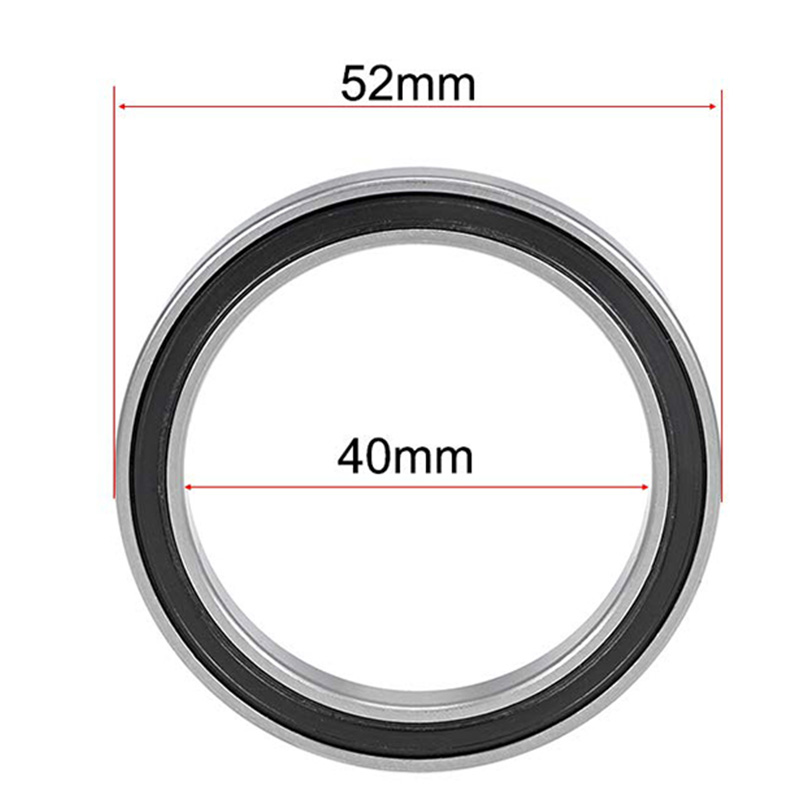 Deep Groove 6808-2RS Ball Bearings 40 Inner Dia 52 OD 7 mm Bore Rubber Black Sealed