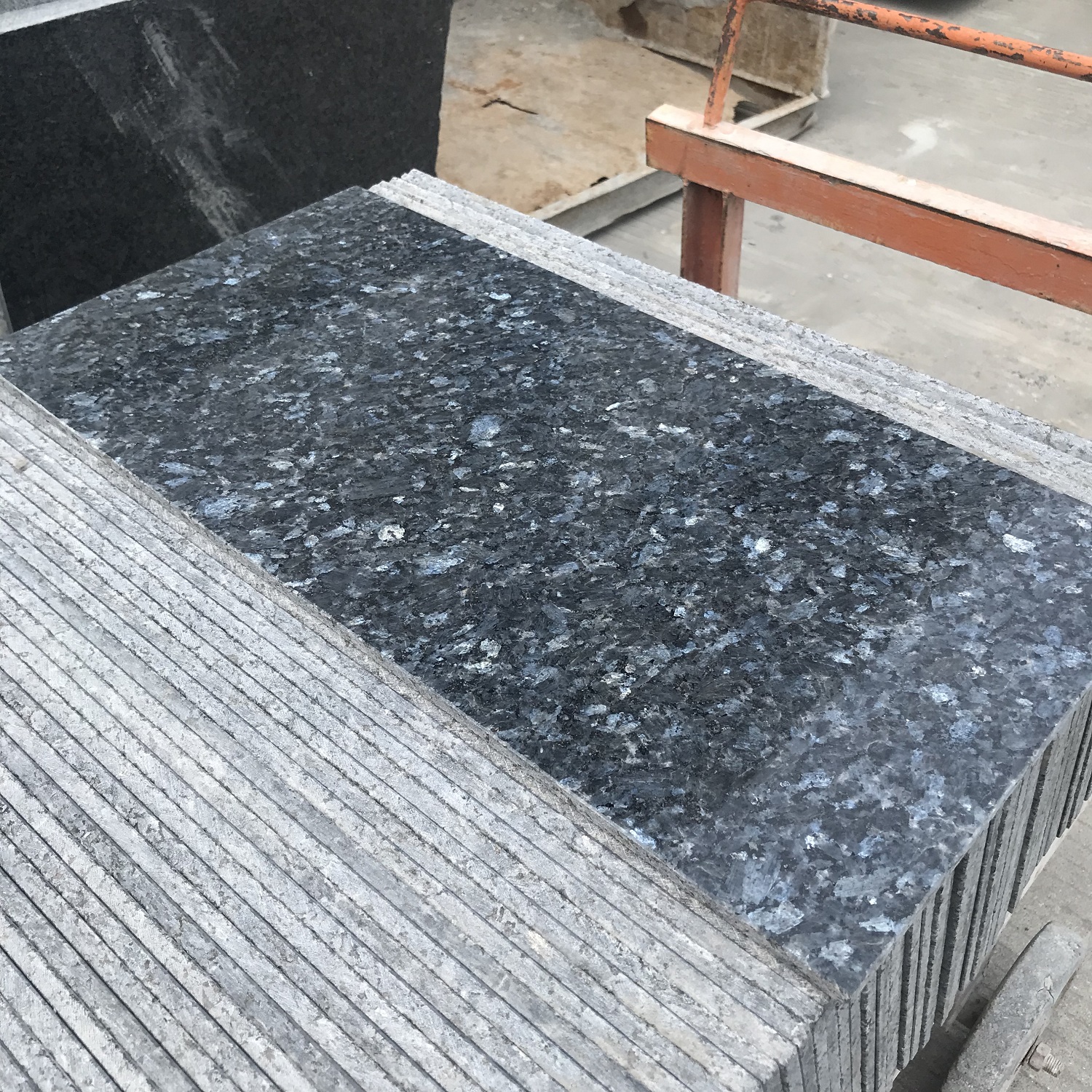 Polished blue pearl granite tile