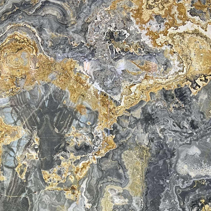 Grey Golden Ink Onyx Polished Slabs