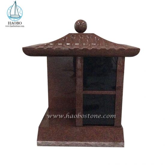 Red Granite Roof Top 2 Niches Private Columbarium