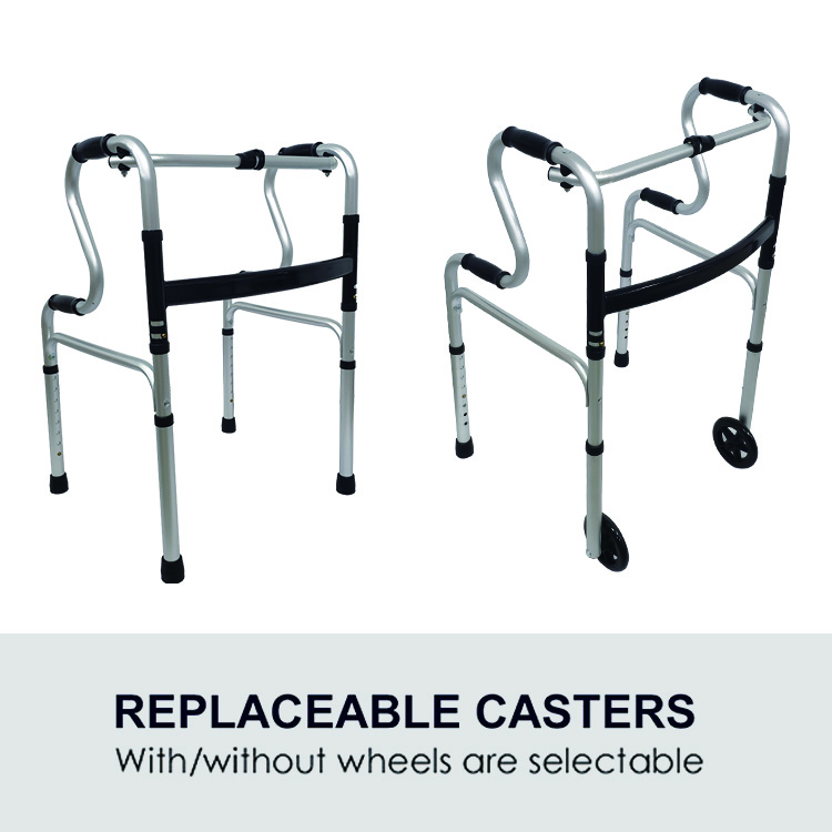 Lightweight upright walker rollator for disabled