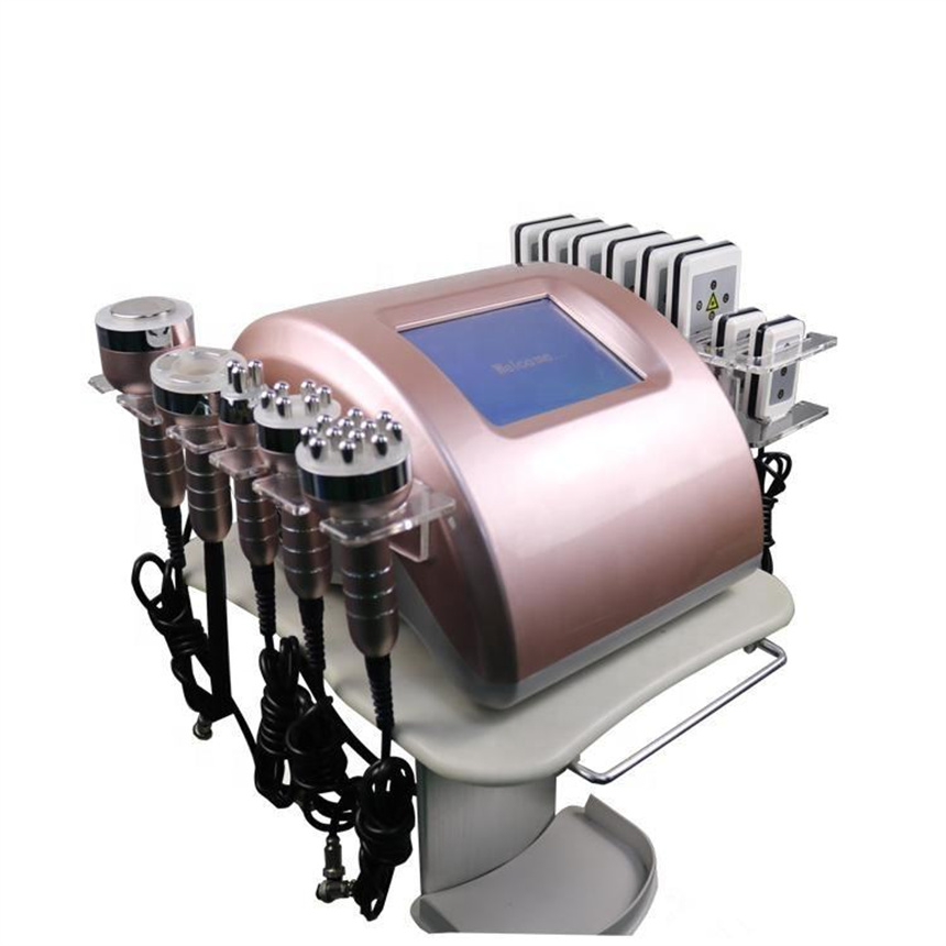 Portable 6 In 1 40K Cavitation Lipo Laser Ultrasonic 12 Polar Vacuum RF Face Lifting Multi-polar Body Slimming Machine
