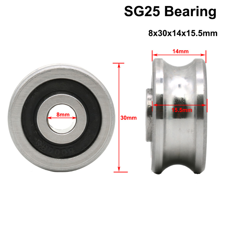 SG25 U Groove Ball Track Guide Bearings