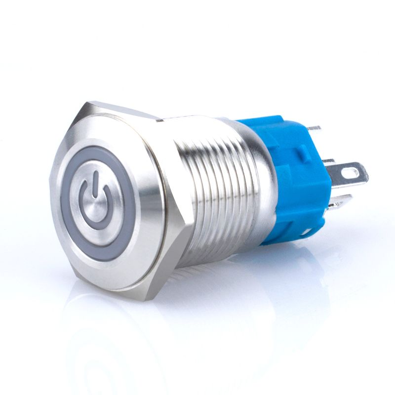 Weatherproof metal push button switch IP67 PCB mount